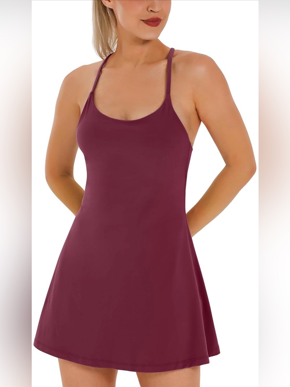 NWT Tennis Athletic Dress Built-in Bra/Shorts, Pockets Size Large